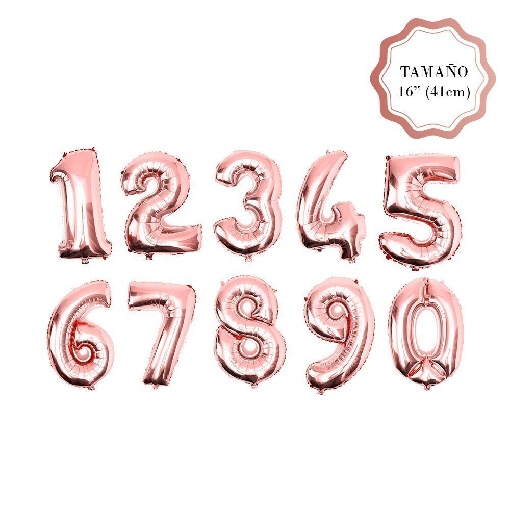 BOMBAS METALIZADAS PALO ROSA NUMEROS 16"