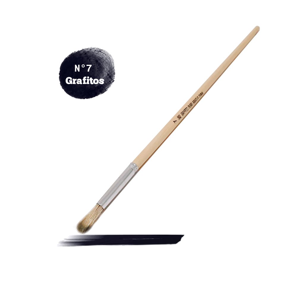 PINCEL 7 GRAFITOS PLANO Y REDONDO