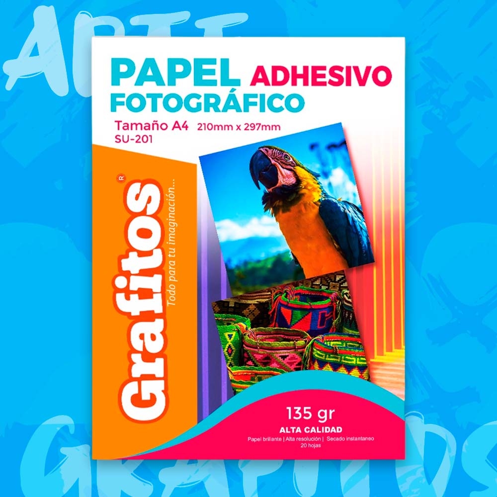 Papel fotográfico adhesivo x20 grafitos 135 gr