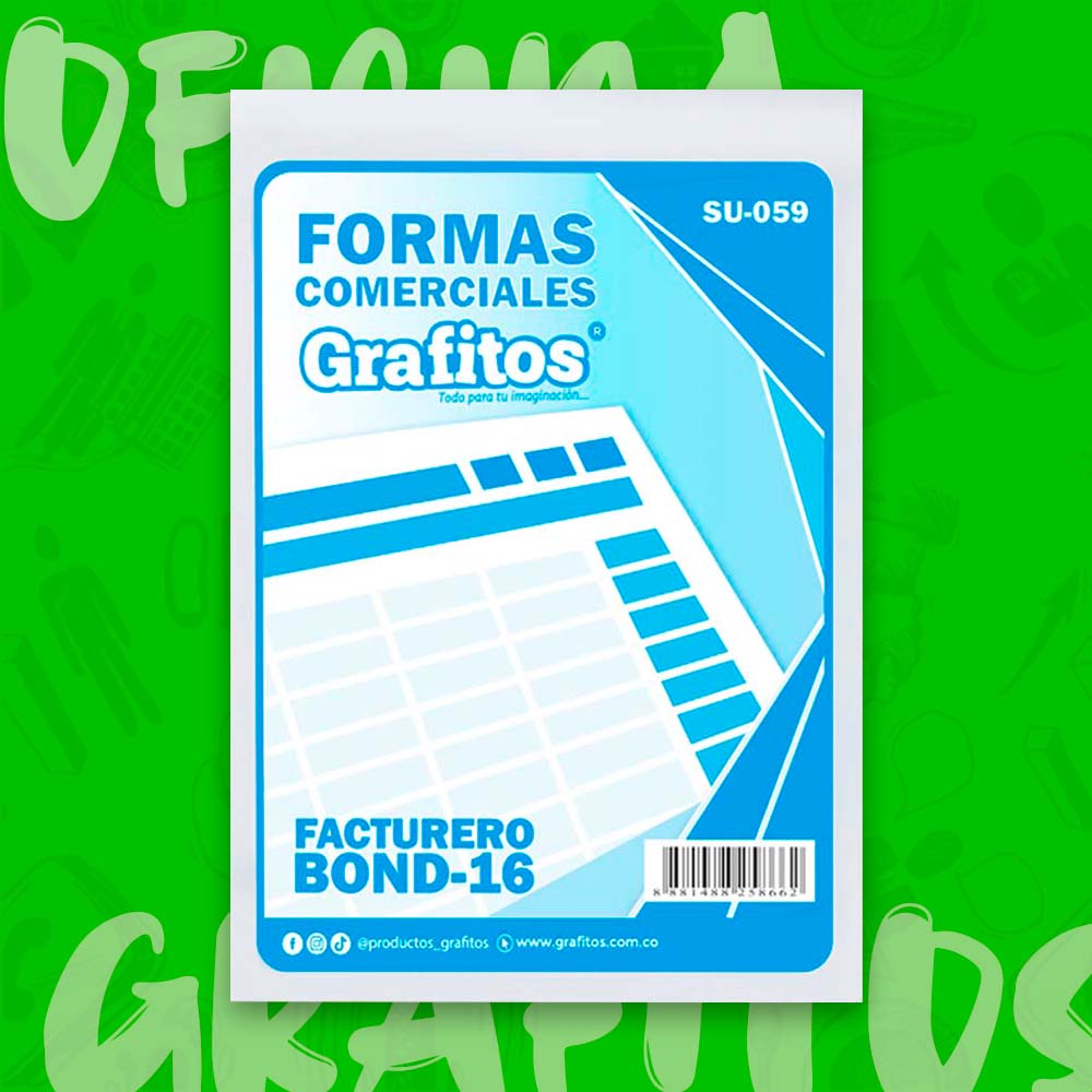 Facturero grande bond 1/16 grafitos