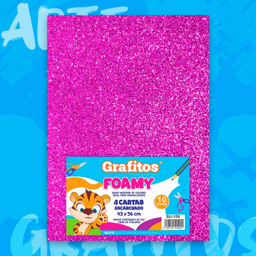 FOMI CUATRO CARTAS ESCARCHADO FUCSIA