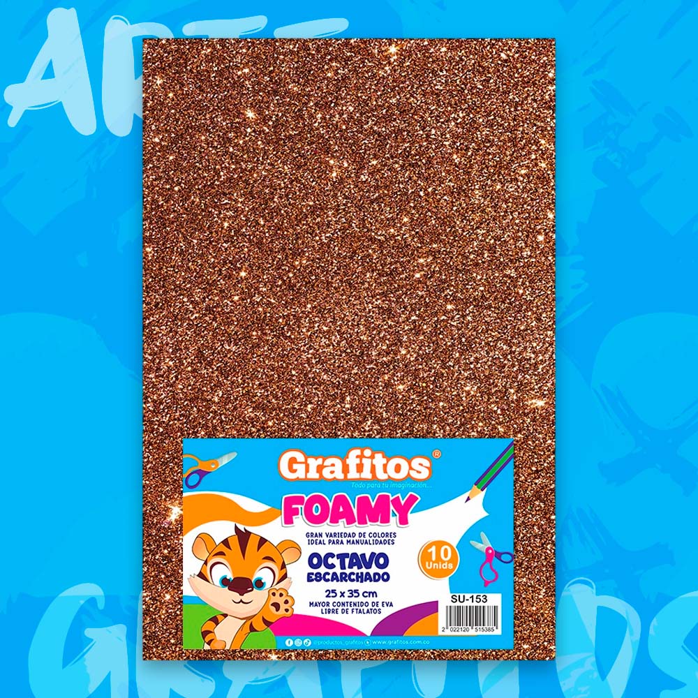 FOMI 1/8 ESCARCHADO CAFE x10 UNIDADES