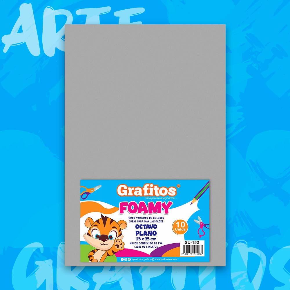 FOMI 1/8 GRIS PAQUETE x10