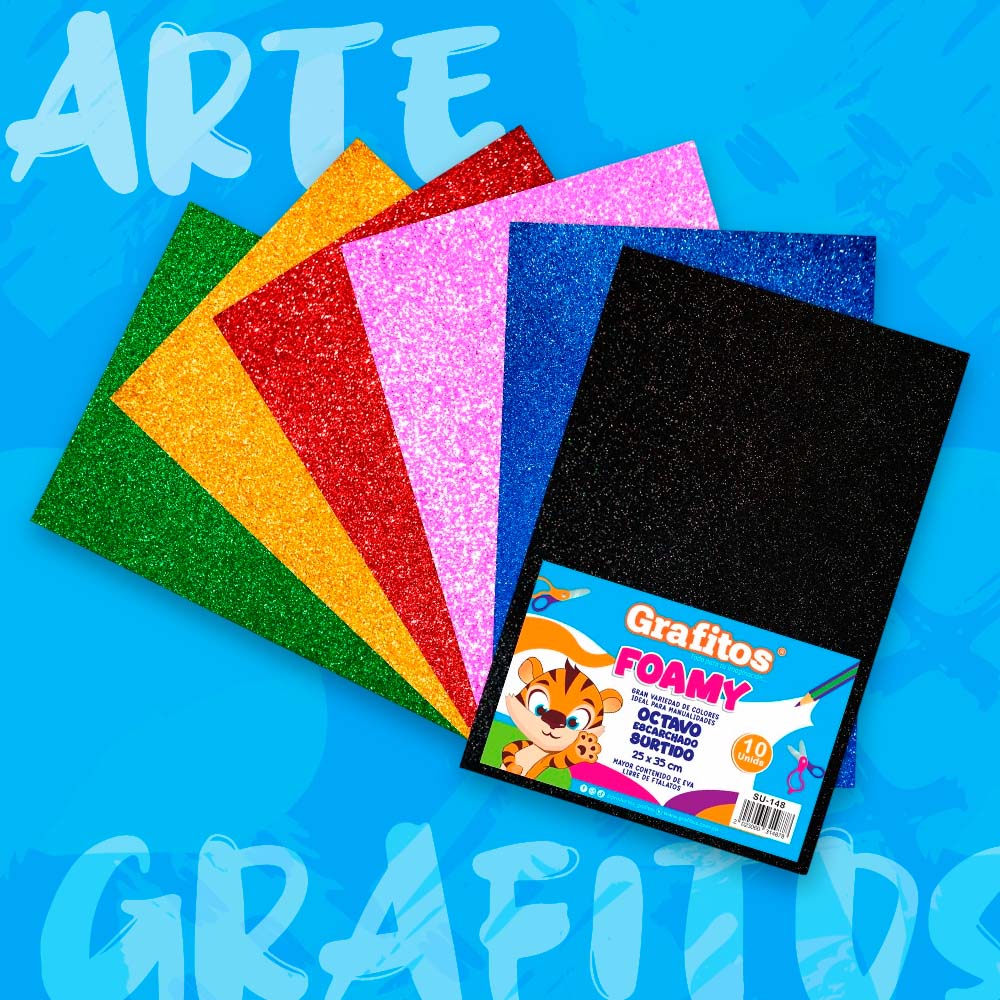 FOMI 1/8 ESCARCHADO SURTIDO PAQUETE x10