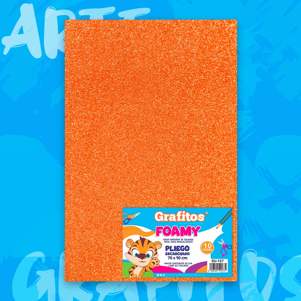FOMI LAMINA ESCARCHADO NARANJA CRISTAL