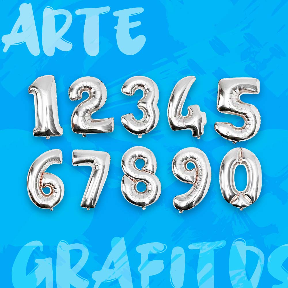 BOMBAS METALIZADAS PLATEADA NUMEROS 16