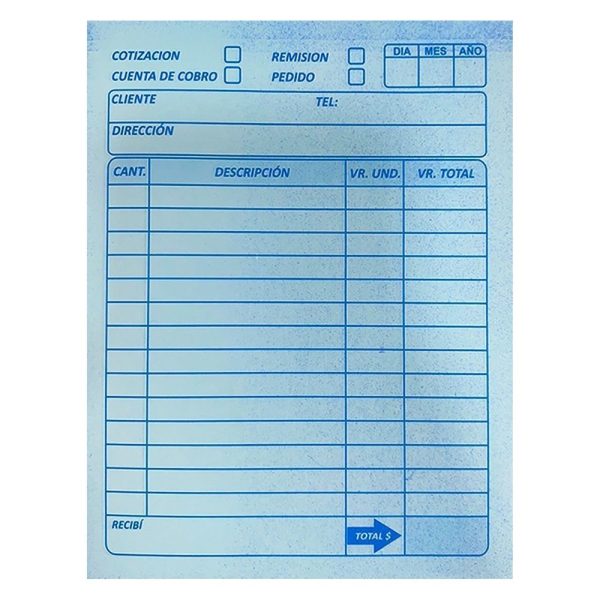 hoja dos facturero quimico