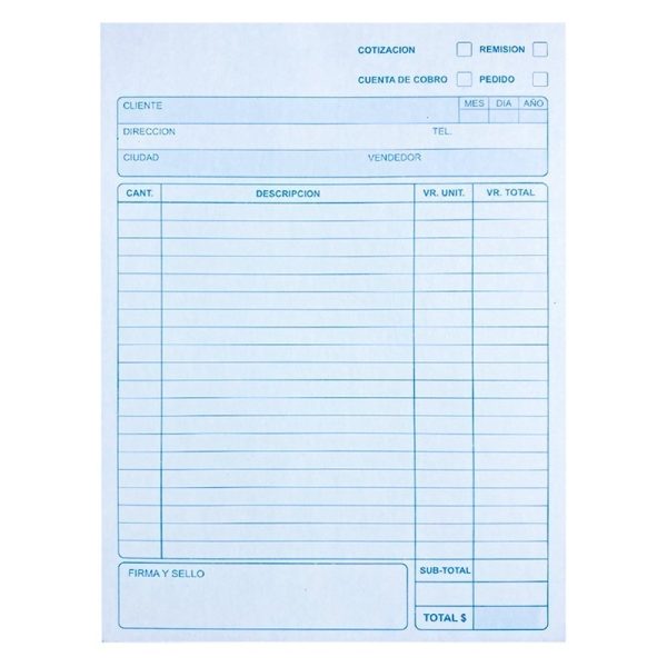 hojas de formas comerciales 16