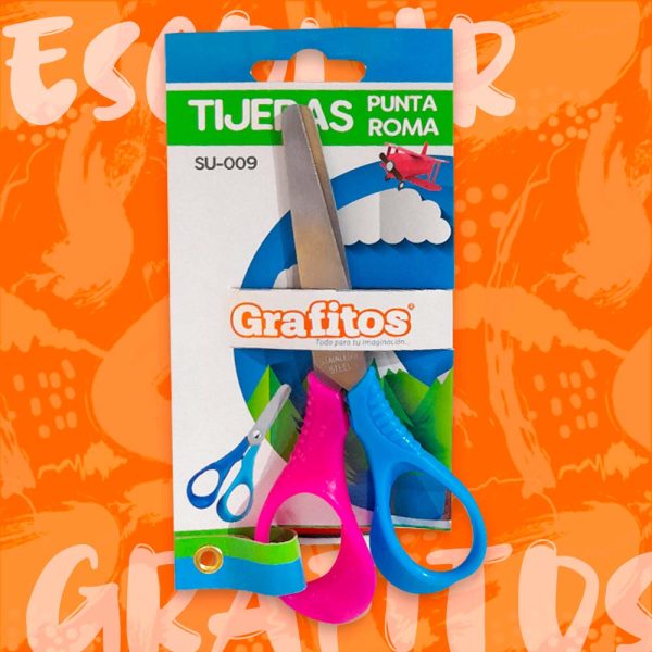 Tijeras punta roma grafitos su-009