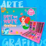 KIT DE ARTE PARA NIÑAS 168 PIEZAS MALETA PLASTICA SE-168