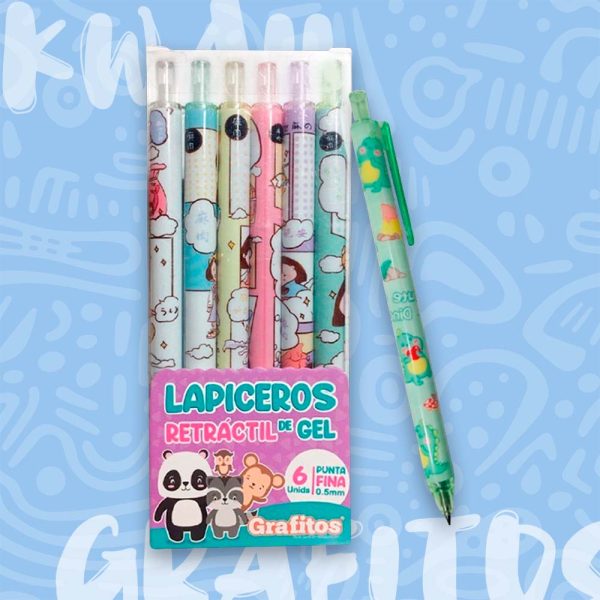 lapicero de gel retractil 5 motivos