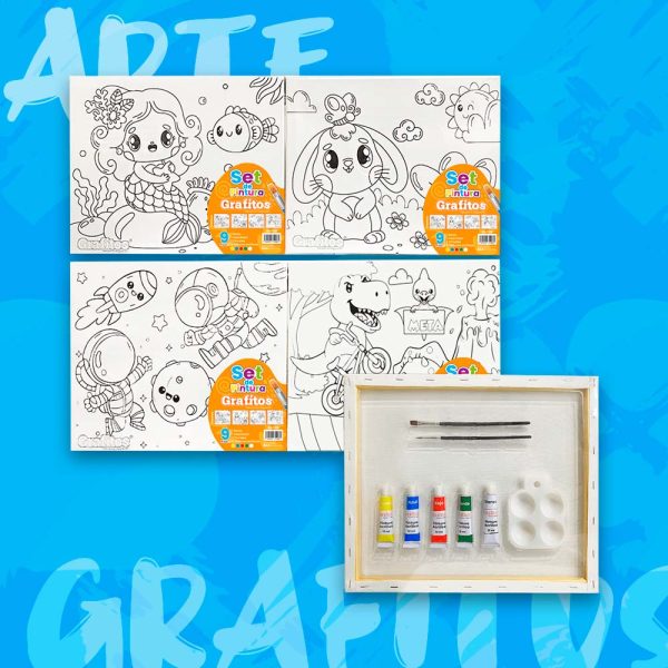 Set De Pintura x9 Piezas Grafitos