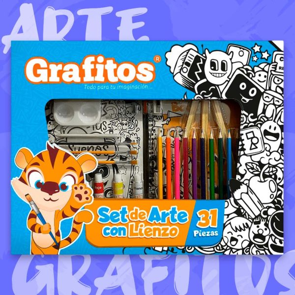 Set de arte con lienzo de 31 piezas