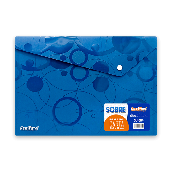 sobre de broche celeste