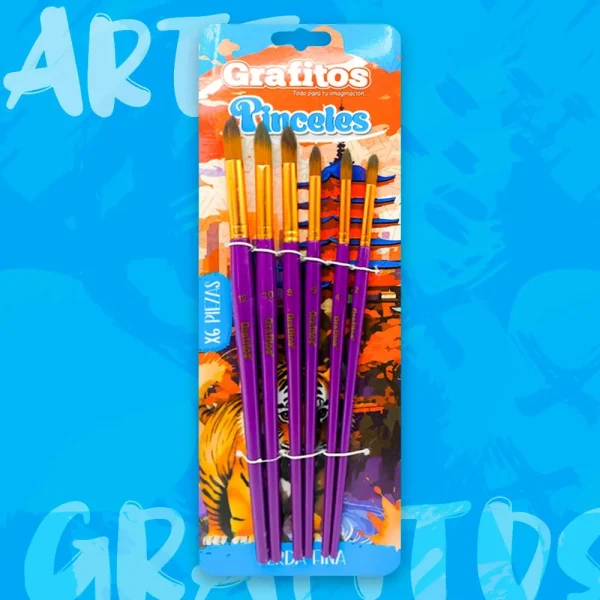 Pinceles Redondos x6 Piezas