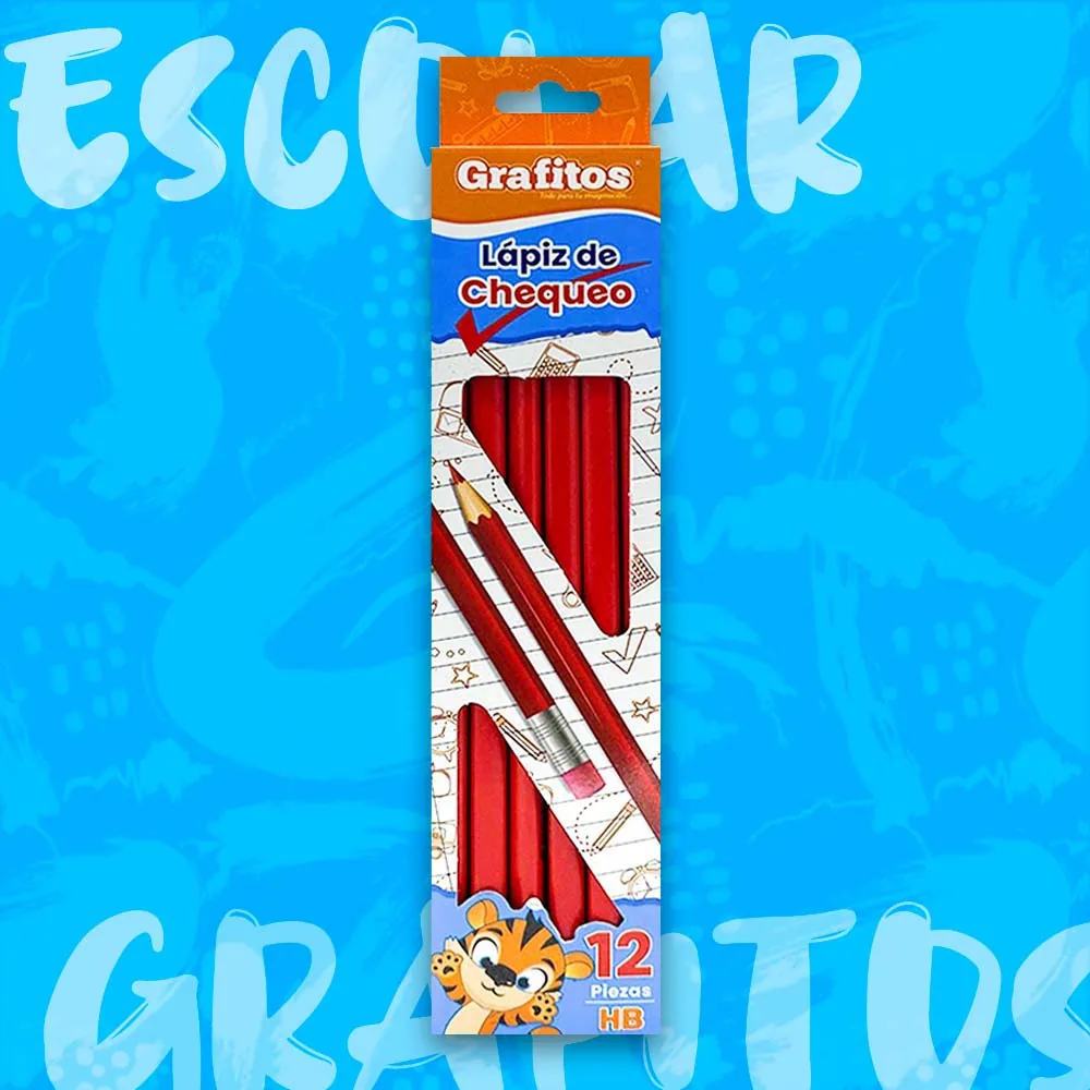 Lápiz Rojo Grafitos De Chequeo Triangular HB