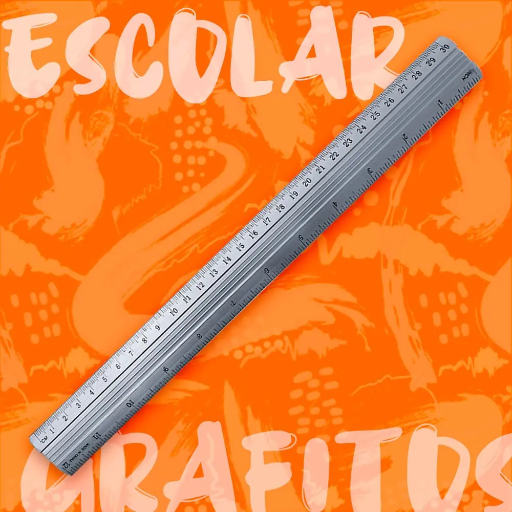 Regla Metálica Grafitos De 30cm