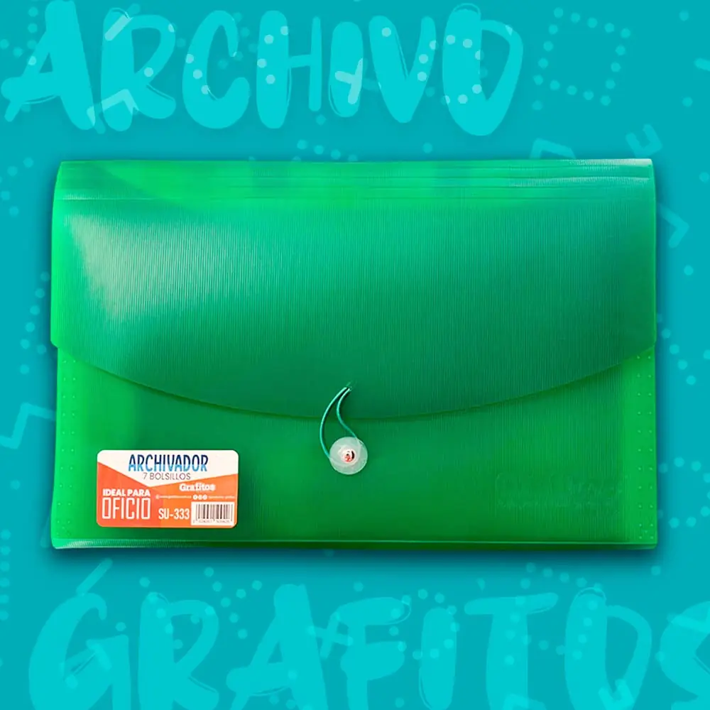 Archivador De Hilo 7 Bolsillos Grafitos Oficio