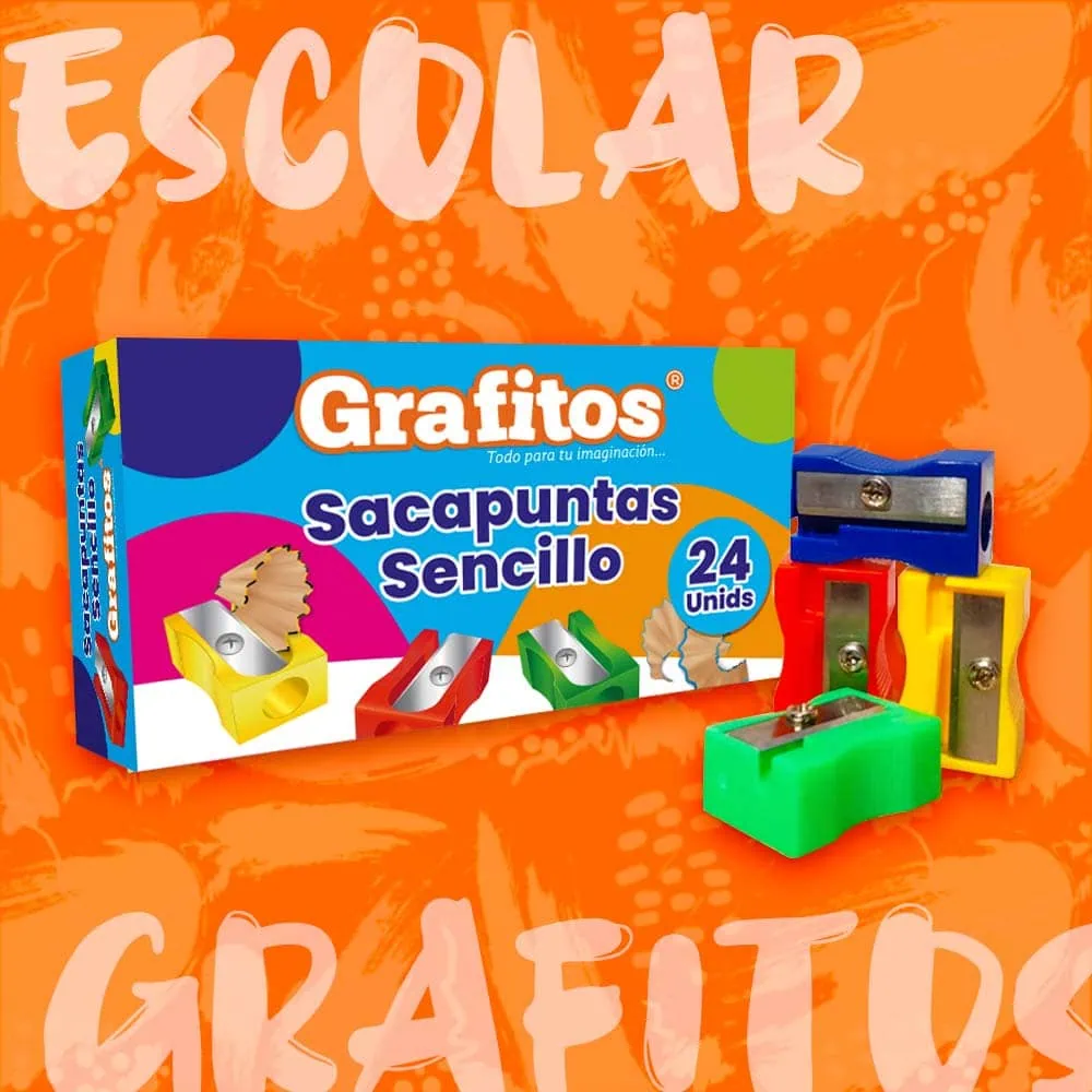 Caja Sacapuntas Pasta Económico Grafitos x24