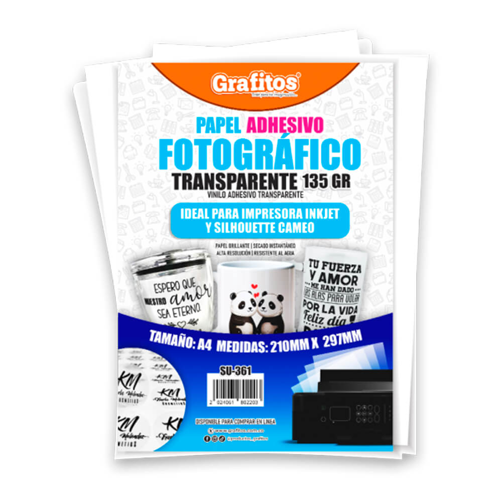 Papel Fotográfico Adhesivo Transparente