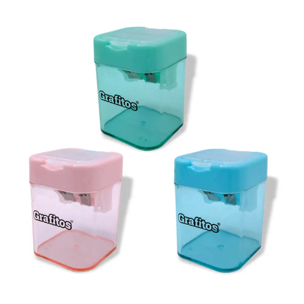 Sacapuntas Cuadrado Grafitos Traslucido