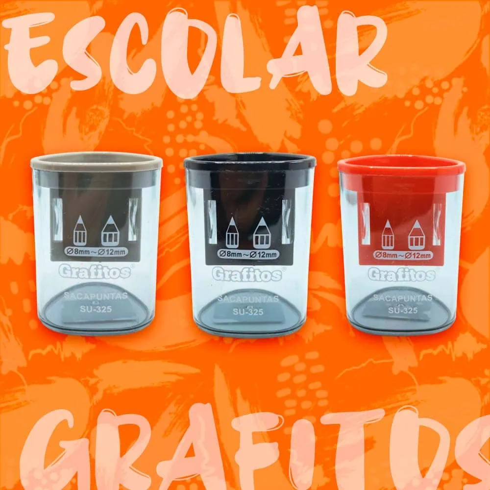 Sacapuntas Traslucidos Grafitos Doble