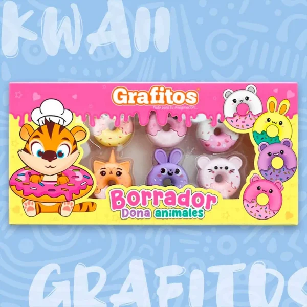 Set-Borradores-Grafitos-Kawaii-Dona-Animales
