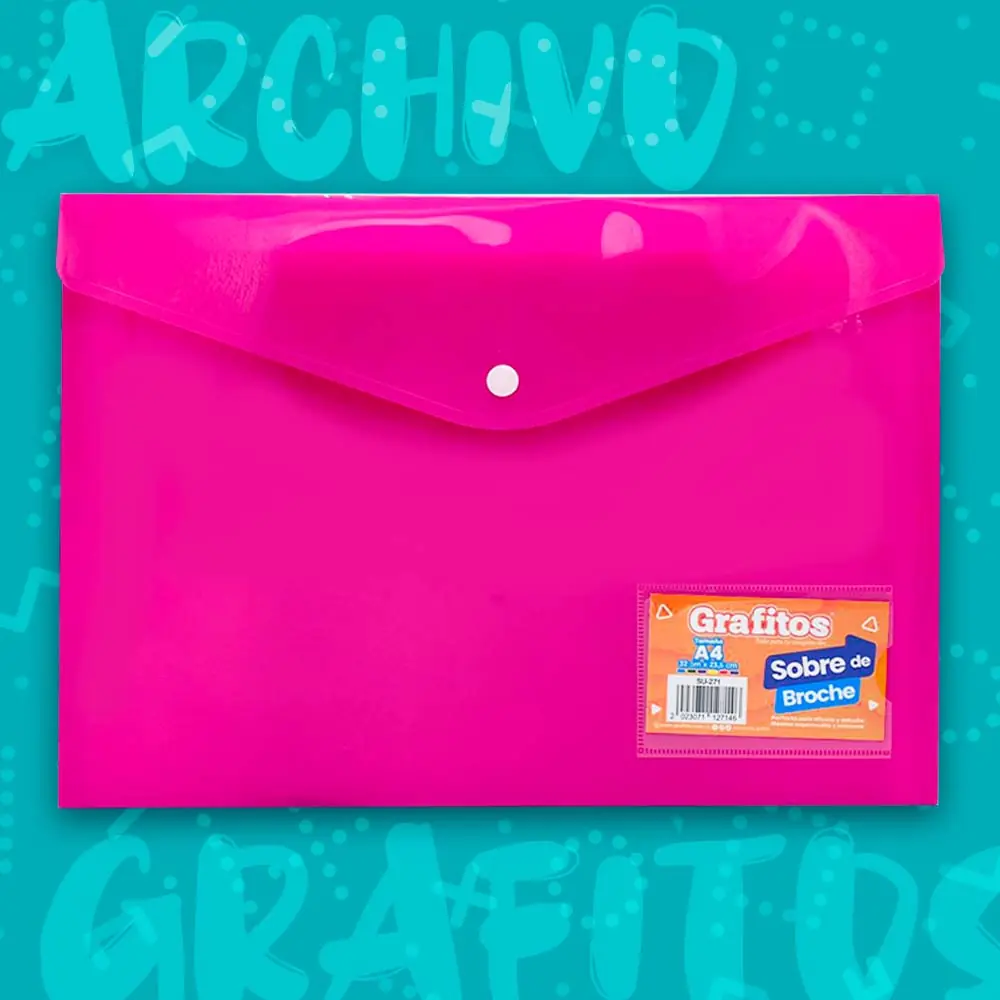 Sobre Broche Neón A4 Grafitos