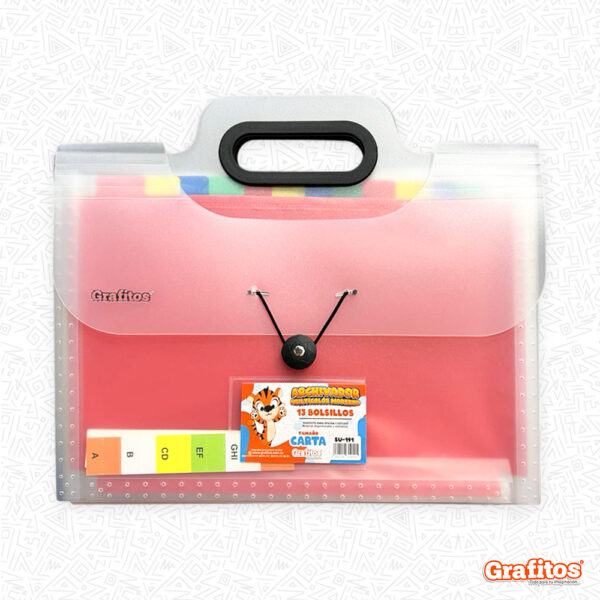 Archivador 13 Bolsillos Carta Traslucido