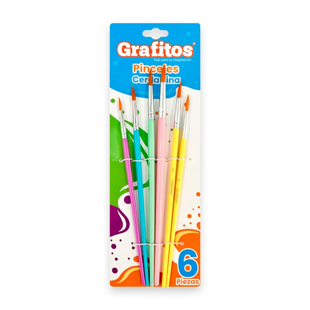 Pinceles Grafitos Redondos x6