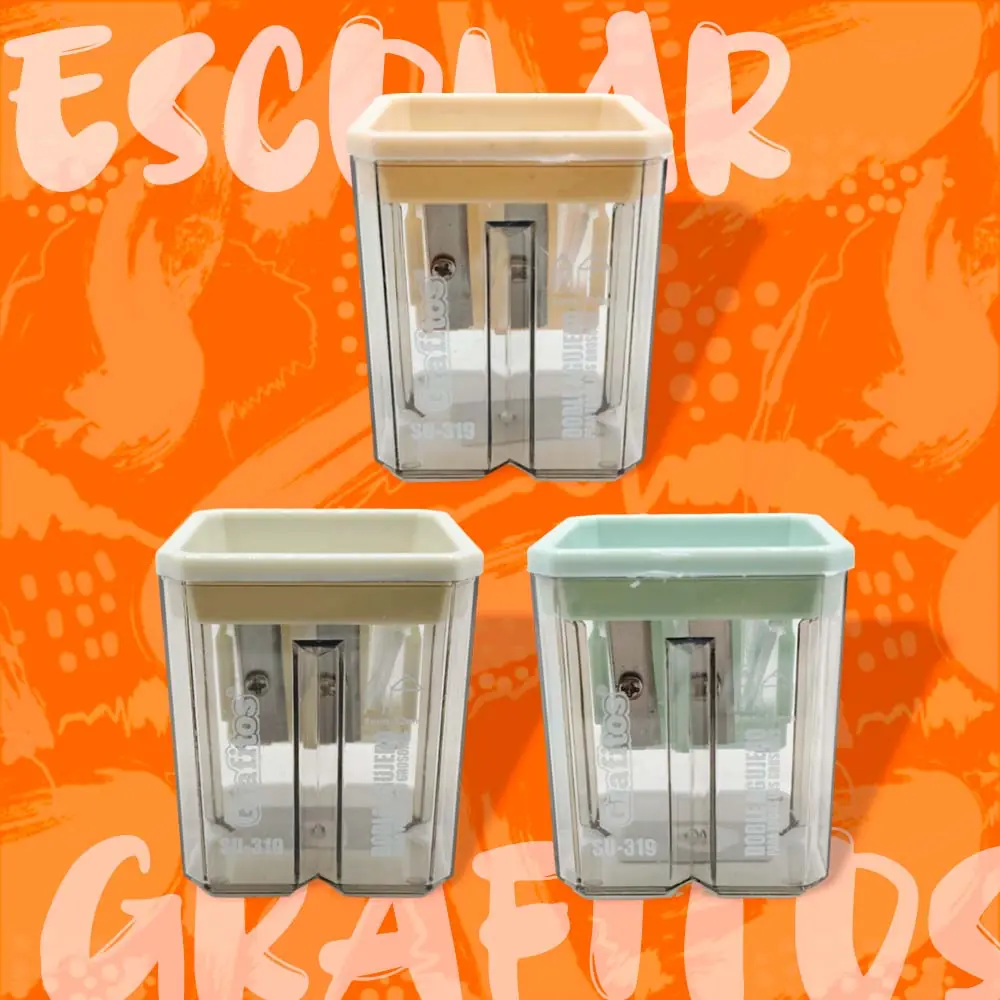 Sacapuntas Transparentes Grafitos Doble