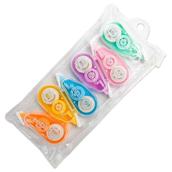 set-correctores-de-cinta-grafitos-colores-pasteles-x6