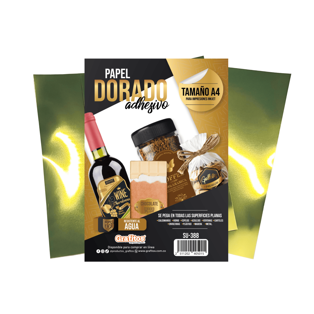 Papel Dorado Adhesivo A4 Grafitos SU-388