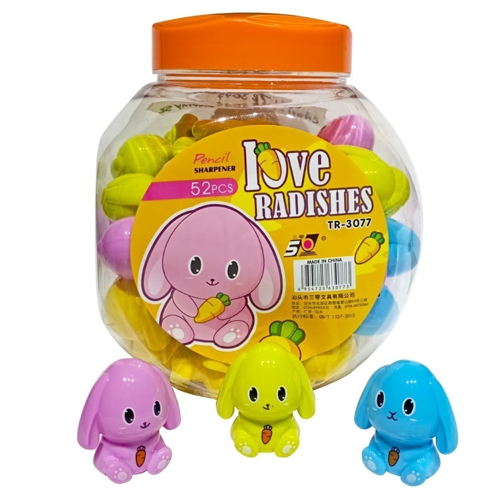 Sacapuntas de conejo Kawaii x12