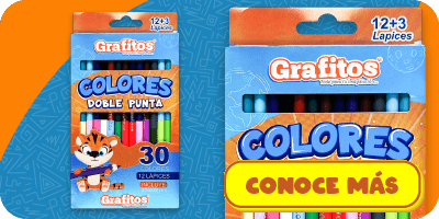 Colores Grafitos Doble Punta 12+3