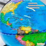 Detalles de los colores del globo terraqueo