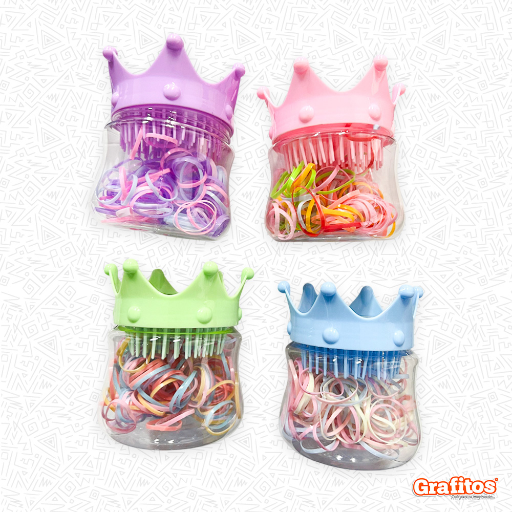 Tarro de Ligas Corona para Cabello