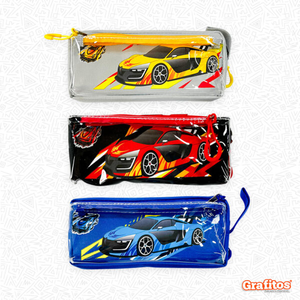 Cartuchera 2 Cierres Carritos x6