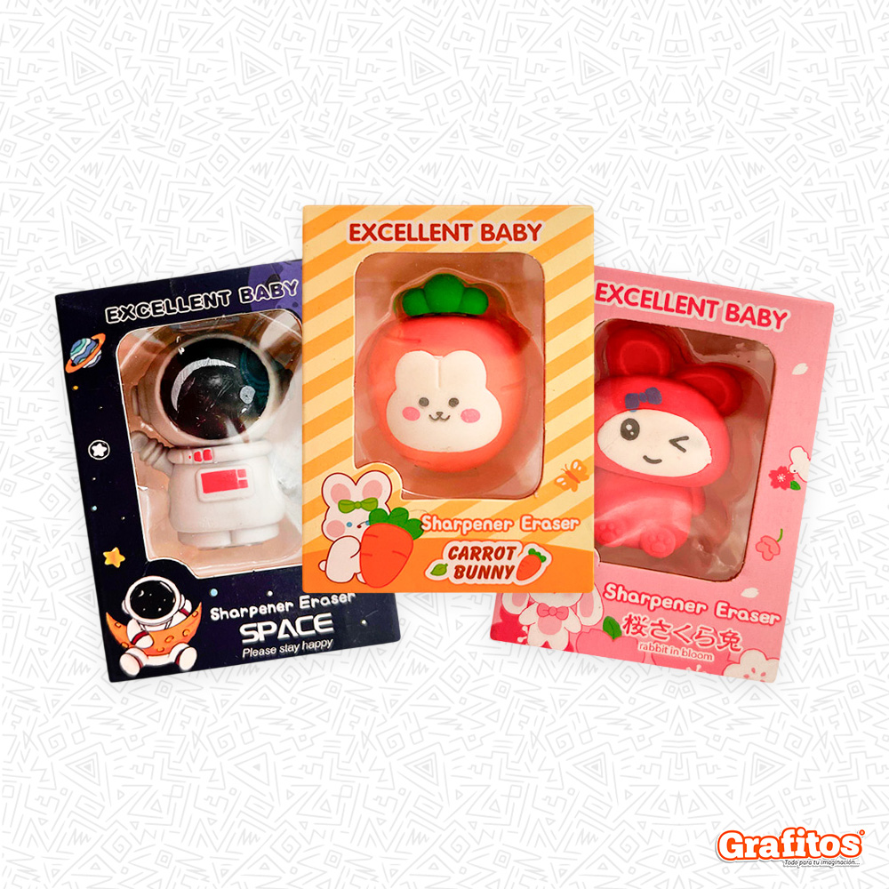 Sacapuntas Borrador Kawaii Surtidos