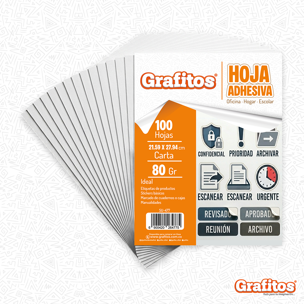 Hoja Carta Adhesiva Paq x100 Und