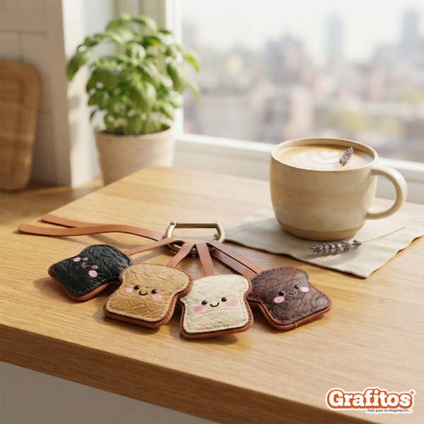 Llavero de Pan Tajado Kawaii