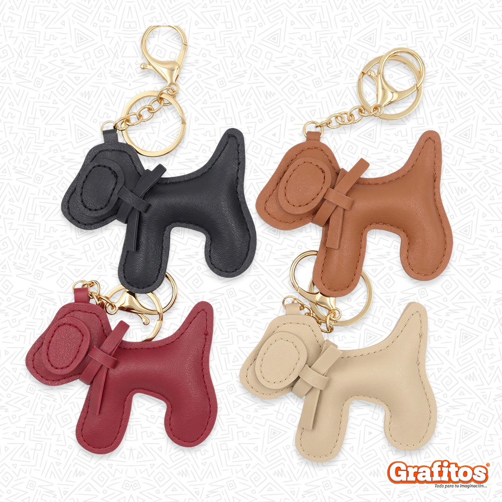 Llaveros Perros Kawaii de Cuero