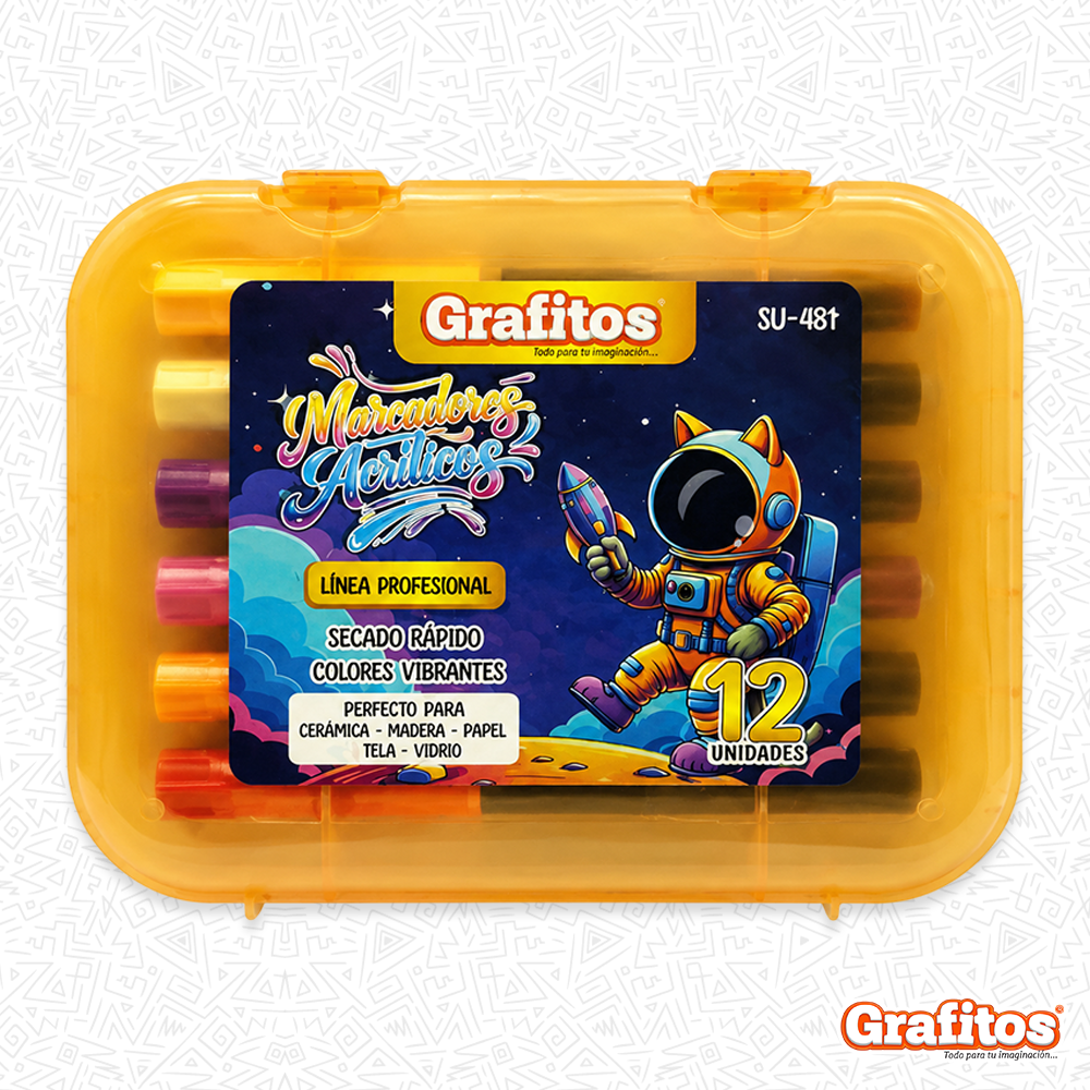 Marcadores Grafitos Acrílicos x12 Und