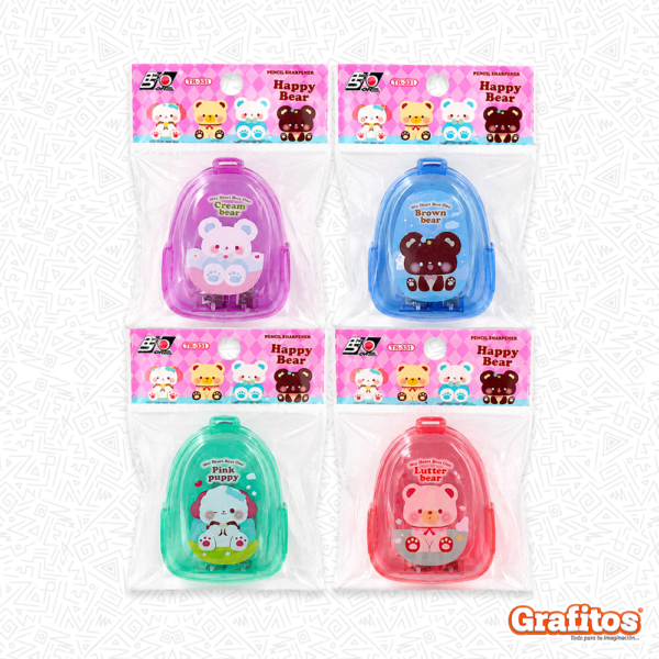 Sacapuntas Maletín Escolar Kawaii