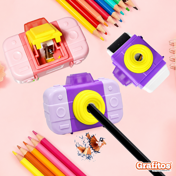 Sacapuntas de Cámaras Kawaii usando