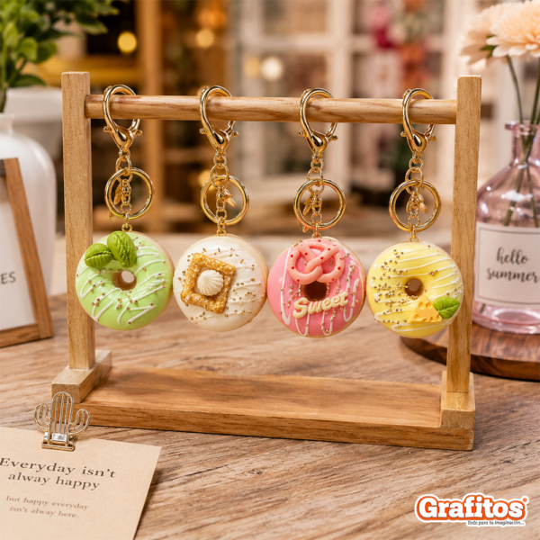 motivos del Llavero Esponjoso de Donas Kawaii