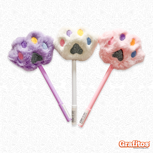 Bolígrafo Peluche Huellita Kawaii