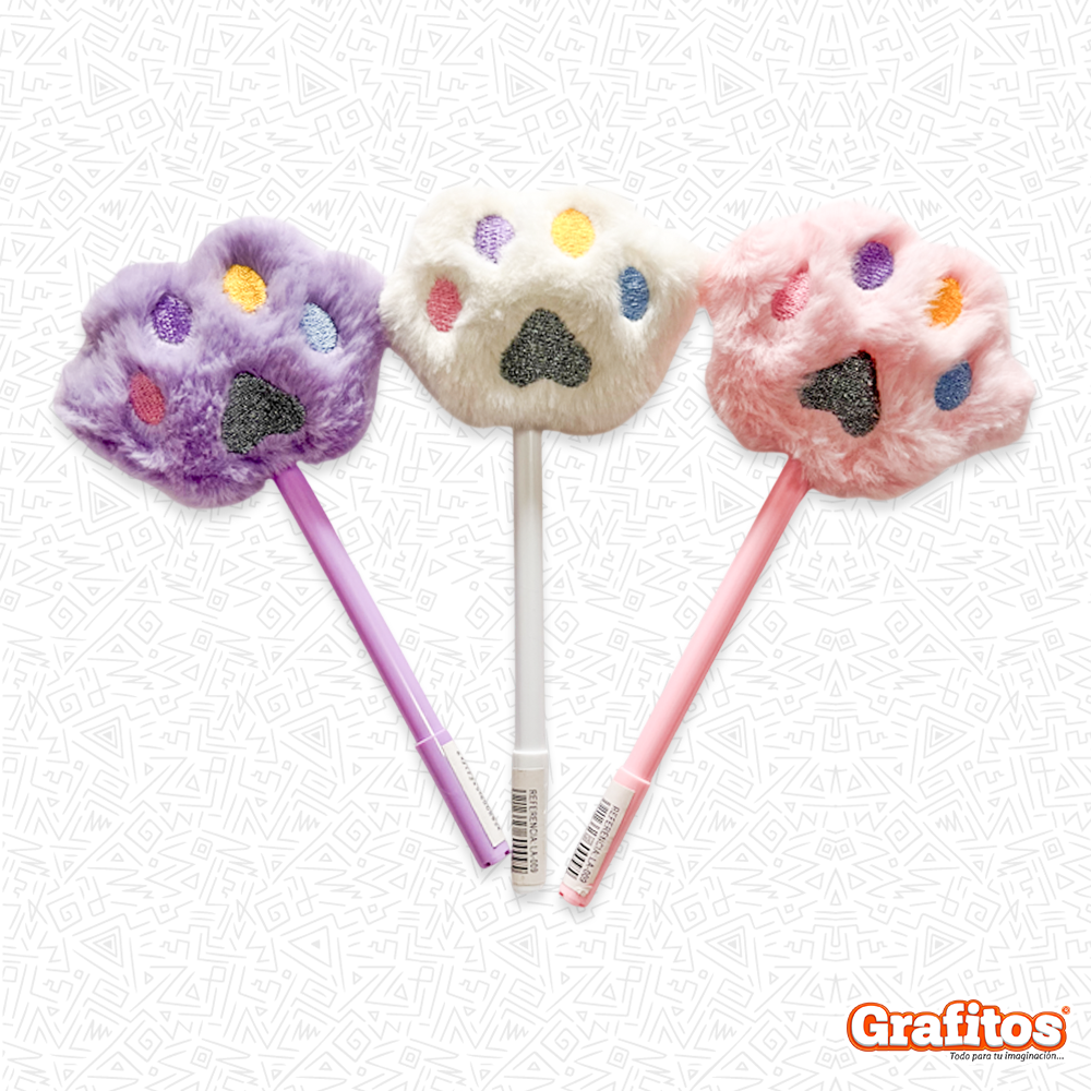 Bolígrafo Peluche Huellita Kawaii