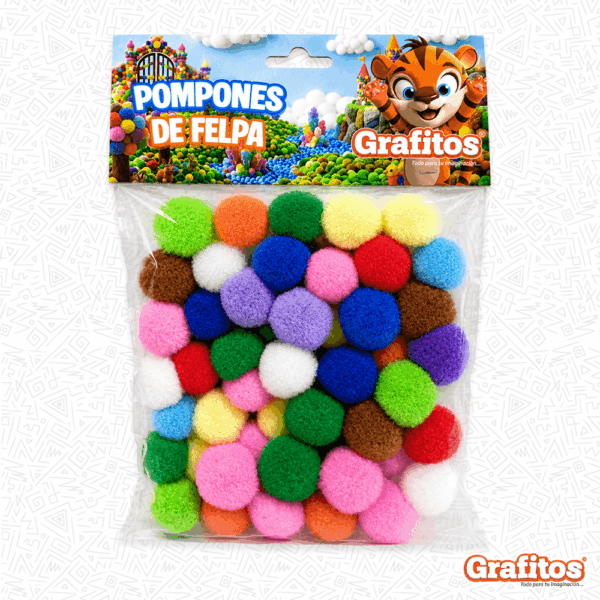 Pompones Grafitos Paquete Medianos
