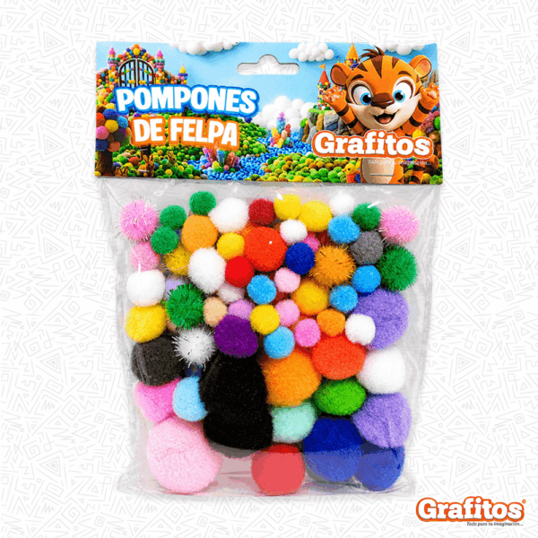 Pompones Grafitos Paquete Surtidos